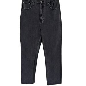 Abercrombie & Fitch Faux Leather Jeans SZ29/8R Black Vegan High Rise Denim
